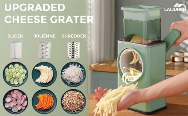 MULTIFUNCTIONAL MANUAL ROTARY CHEESE GRATER SHREDDER