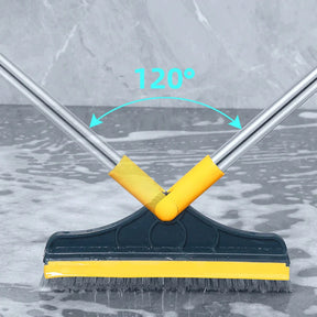 2 In 1 Cleaning Scrub Brush With Long Handle Adjustable V-shaped