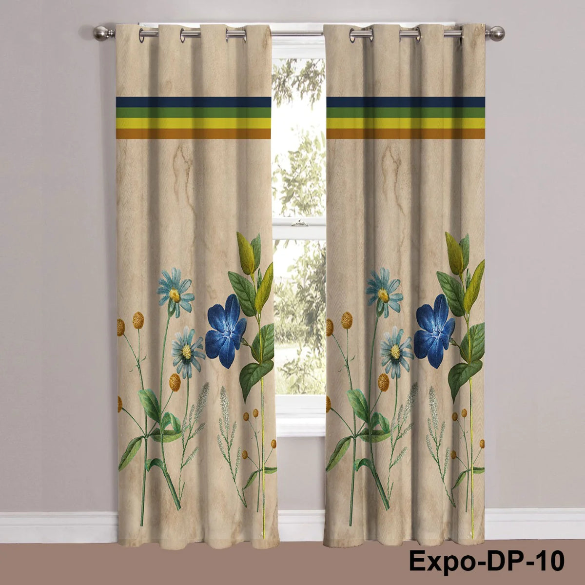 Digital Printed Curtain Pair