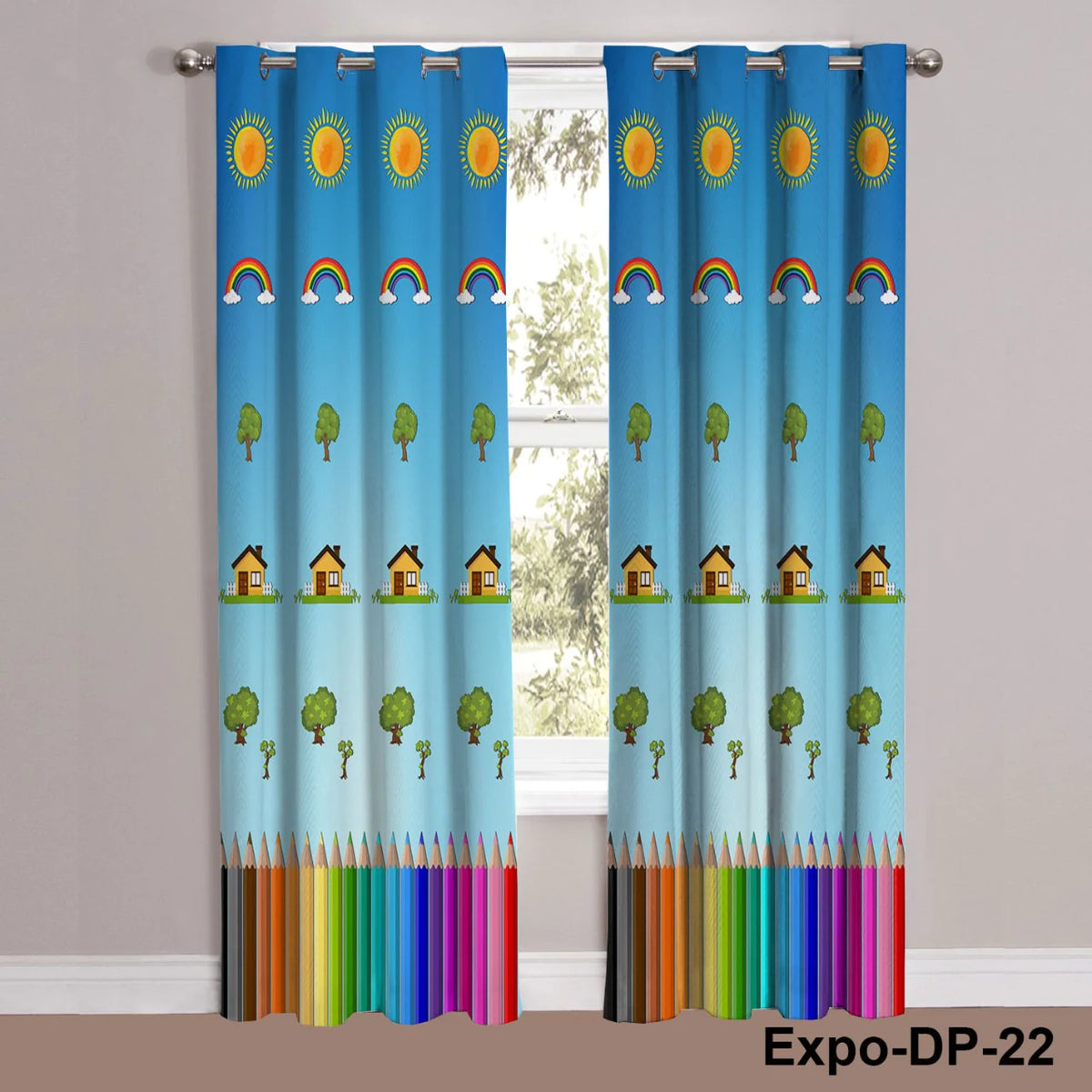 Digital Printed Curtain Pair