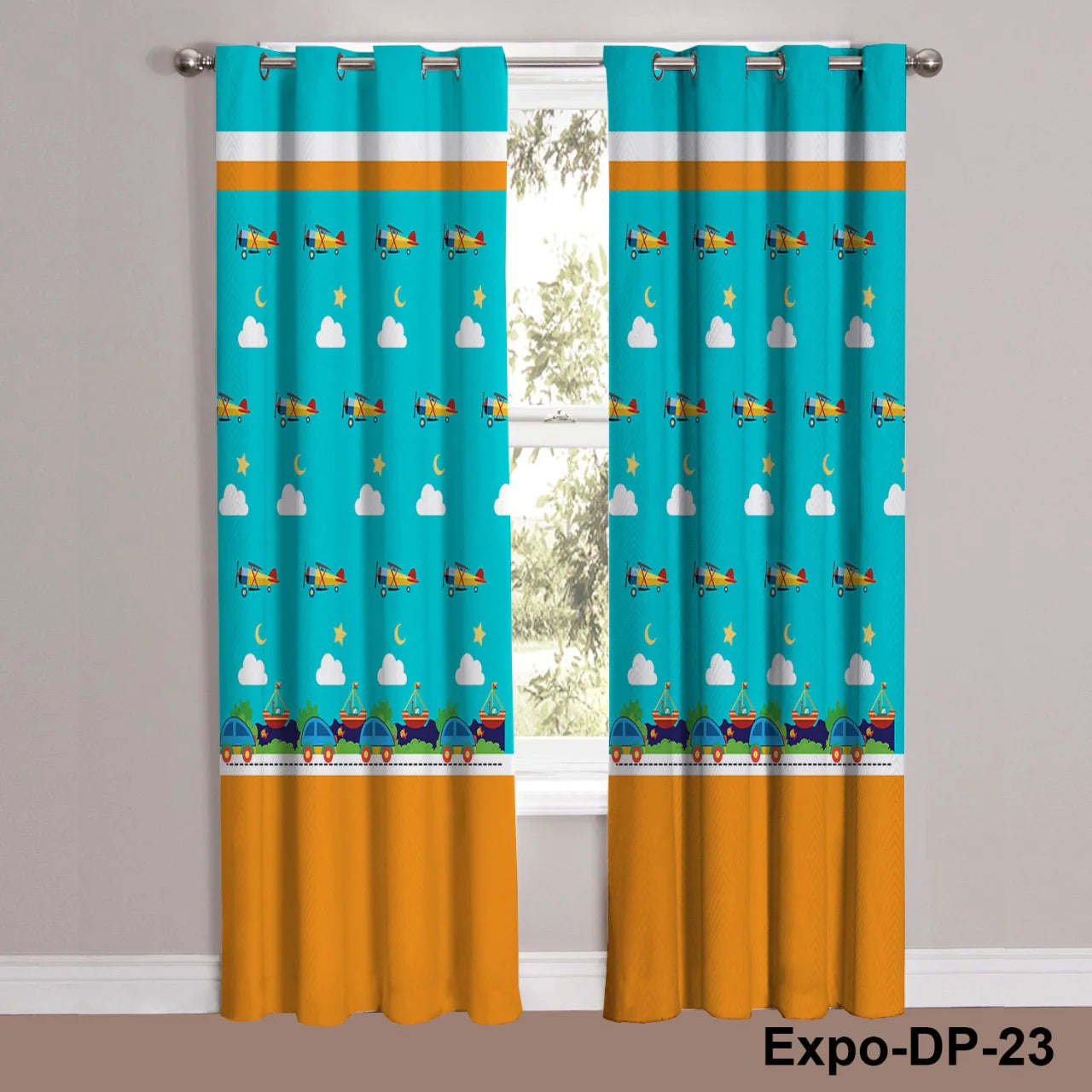 Digital Printed Curtain Pair