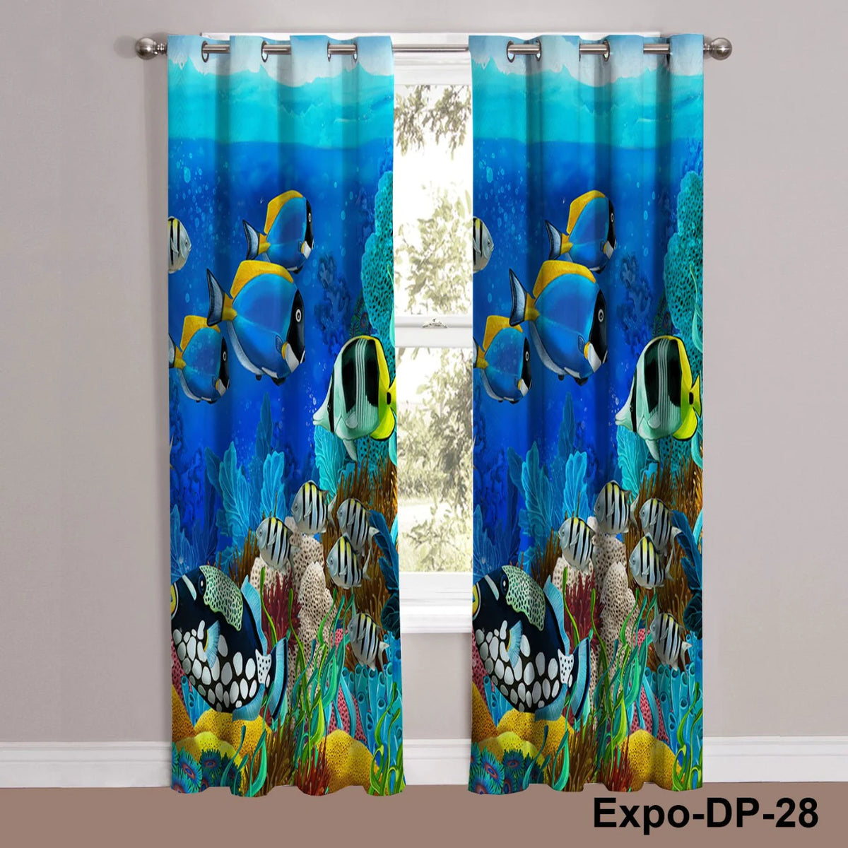 Digital Printed Curtain Pair