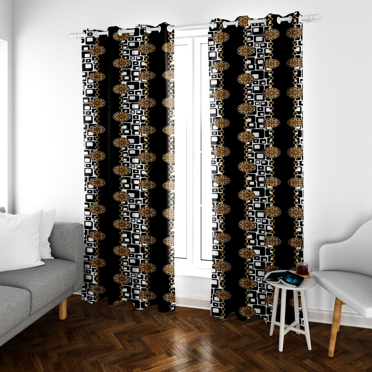 Digital Printed Curtain Pair